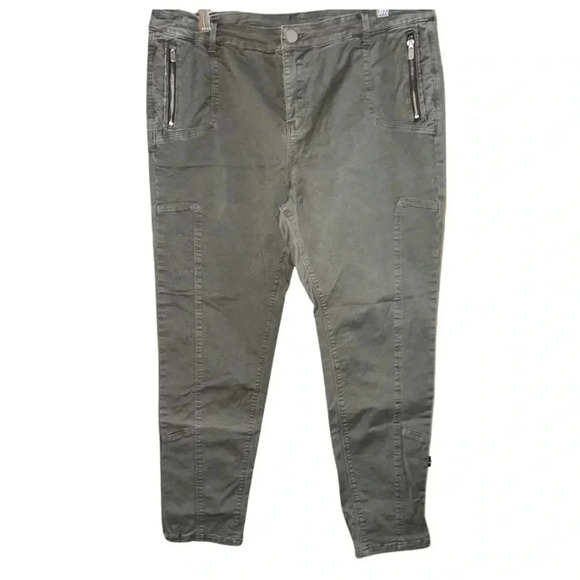 Soft Surrounding Olive Green Cropped Utility Pants Size 14 - Picture 1 of 7